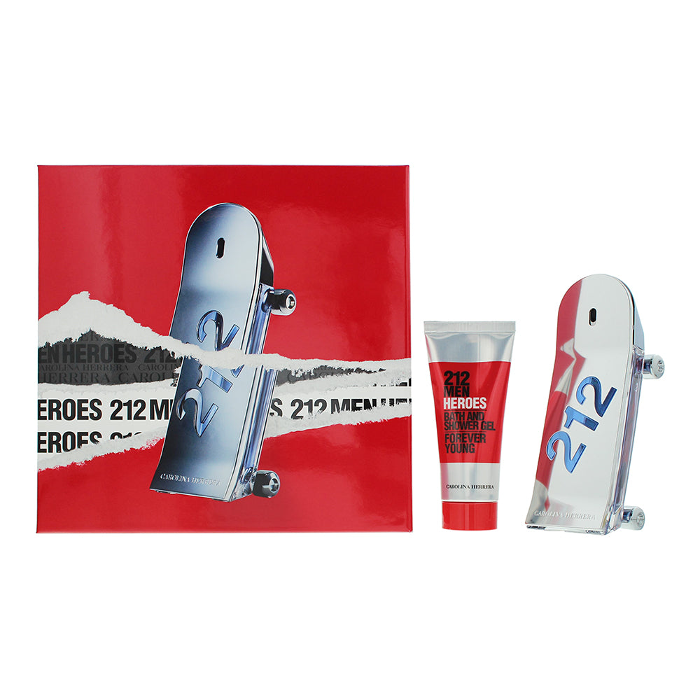 Carolina Herrera 212 Men Heroes 2 Piece Gift Set: Eau de Toilette 90ml - Shower Gel 100ml