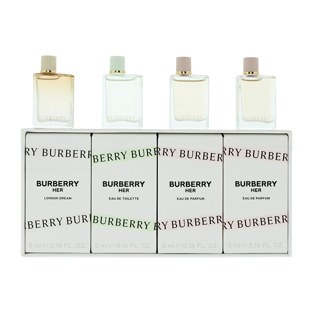 Burberry Her 4 Piece Gift Set: Eau de Parfum 5ml - Eau de Parfum 5ml - Eau de Toilette 5ml - London Dream Eau de Parfum 5ml