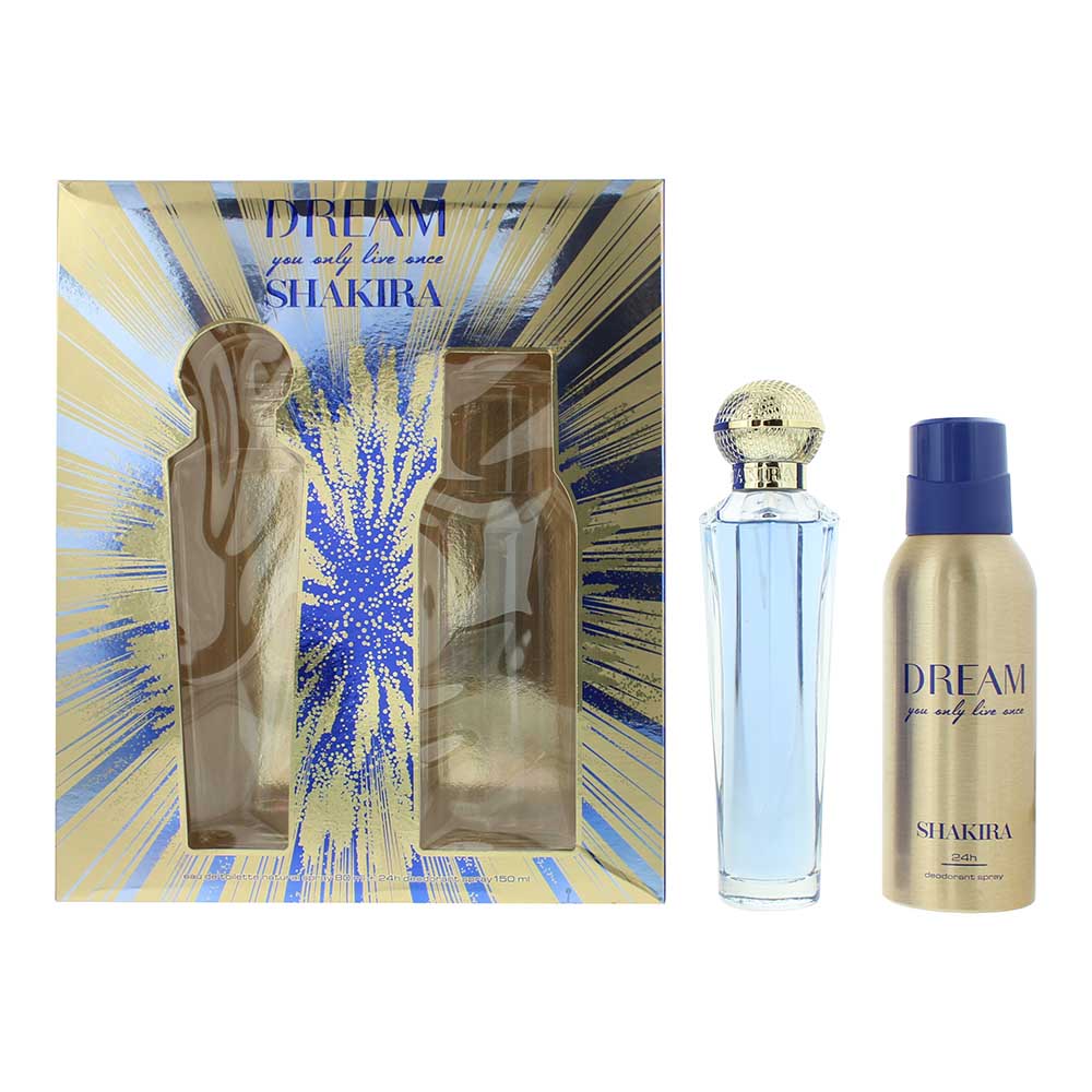 Shakira Dream You Only Live Once 2 Piece Gift Set: Eau de Toilette 80ml - Deodorant Spray 150ml