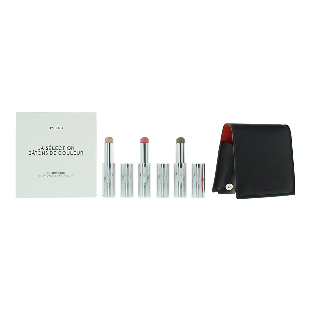 Byredo Orange Set Of 3 + Leather Pouch: Solar Flare Flower Play Kumato Face Stick 3 x 3.5g