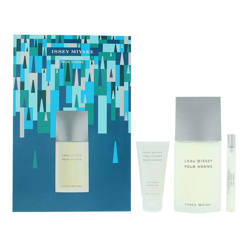Issey Miyake L'eau D'issey Pour Homme 3 Piece Gift Set: Eau De Toilette 125ml - Shower Gel 50ml - Eau de Toilette 10ml