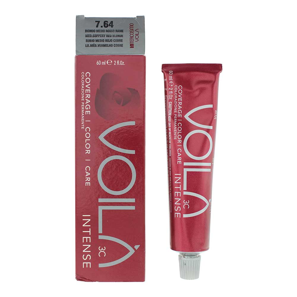 Intercosmo Voilà 3C Intense 7.64 Medium Copery Red Blonde Hair Colour 60ml