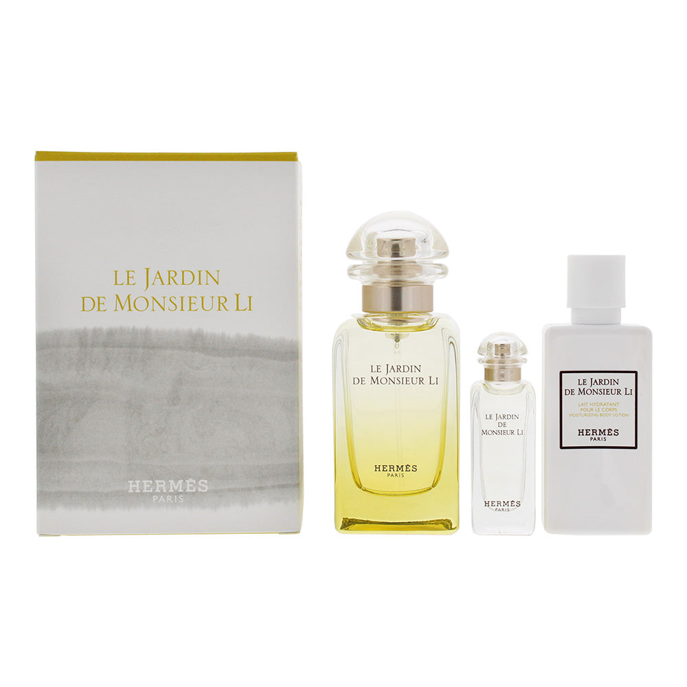 Hermès Le Jardin De Monsieur Li 3 Piece Gift Set: Eau de Toilette 50ml & 7.5ml - Body Lotion 40ml