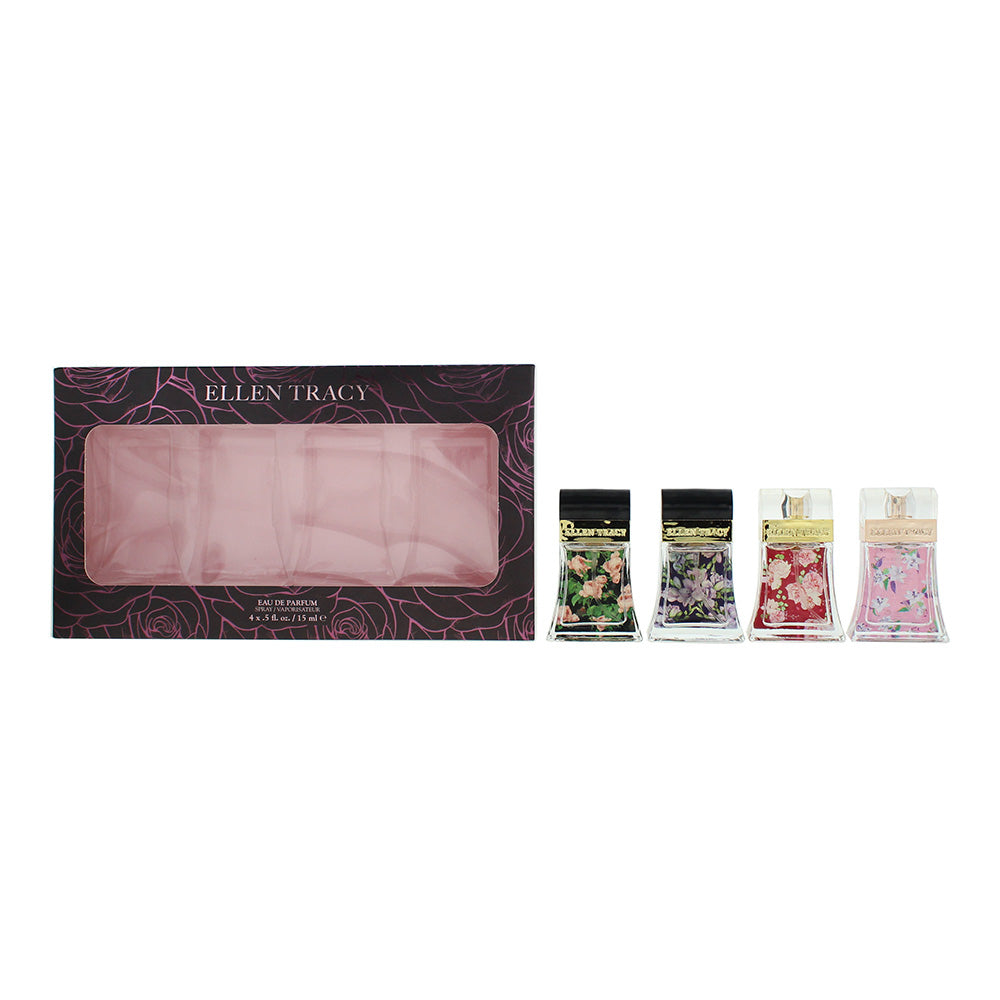 Ellen Tracy Classic Florals Best Sellers Coffret 4 Piece Gift Set: EDP Strong 15ml - EDP Courageous 15ml - EDP Sensational 15ml - EDP Sparkling 15ml