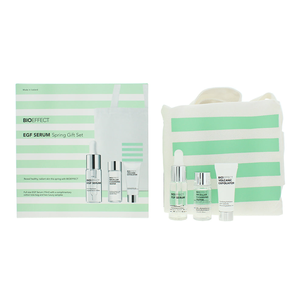 Bioeffect EGF 3 Piece Gift Set: Serum 15ml - Cleansing Water 15ml - Exfoliator 10ml
