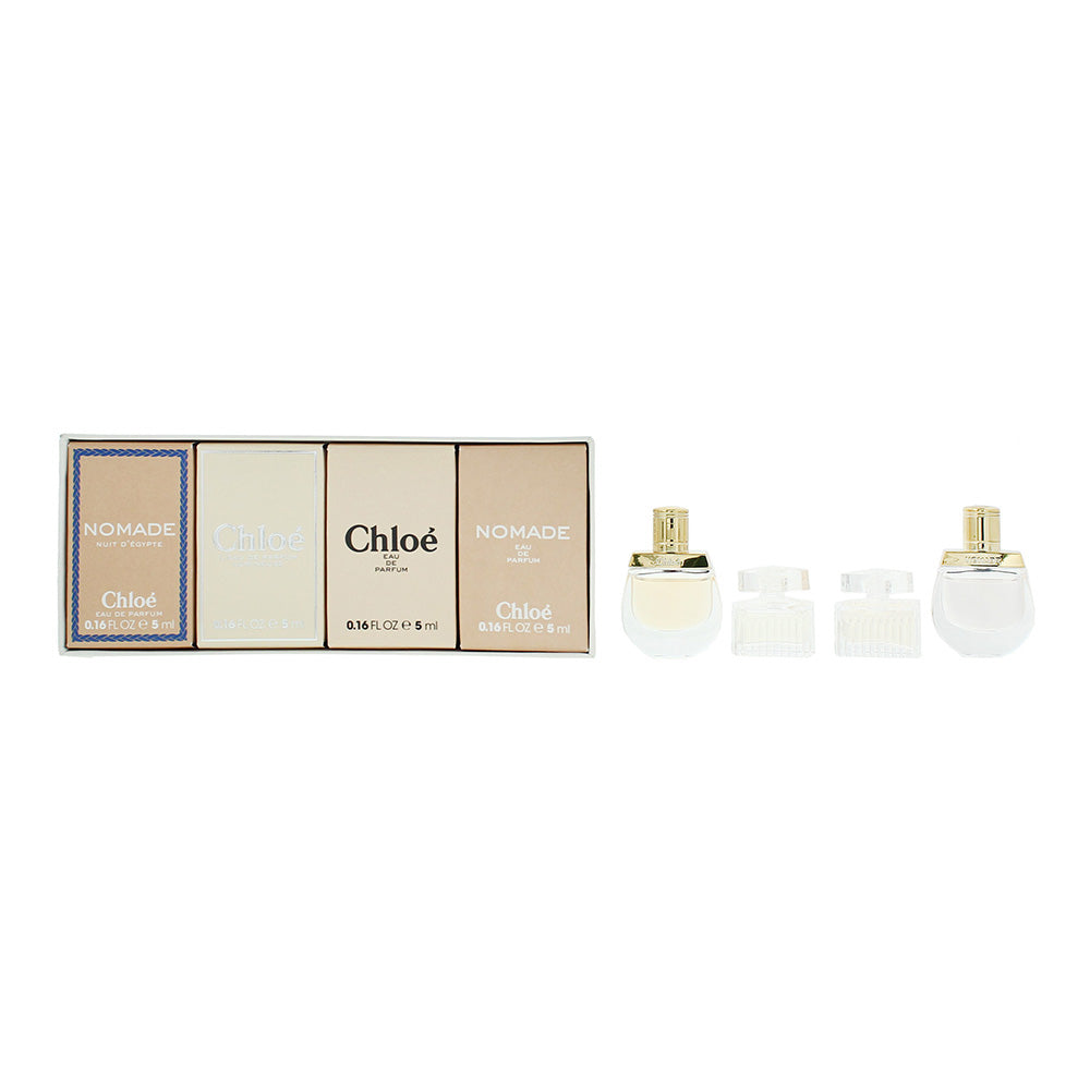 Chloé 4 Piece Gift Set: Nomade Nuit D'Egypte 5ml Chloe L'eau De Parfum Lumineuse 5ml Chloe Eau De Parfum 5ml Nomade Eau De Parfum 5ml