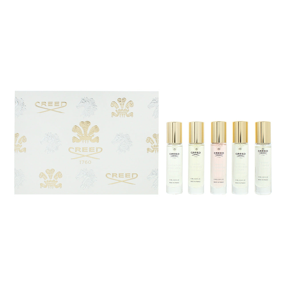 Creed 5 Piece Gift Set: Aventus Eau de Parfum 10ml - Love In White Eau de Parfum 10ml  - Wind Flowers Eau de Parfum 10ml - Royal Princess Oud Eau de P