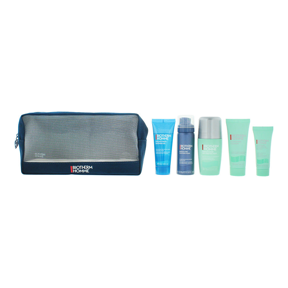 Biotherm Homme Aquapower 5 Piece Gift Set: Deodorant Roll-On 75ml - Cleanser 40ml - Shower Gel 40ml - Shaving Foam 50ml - Face Gel 20ml