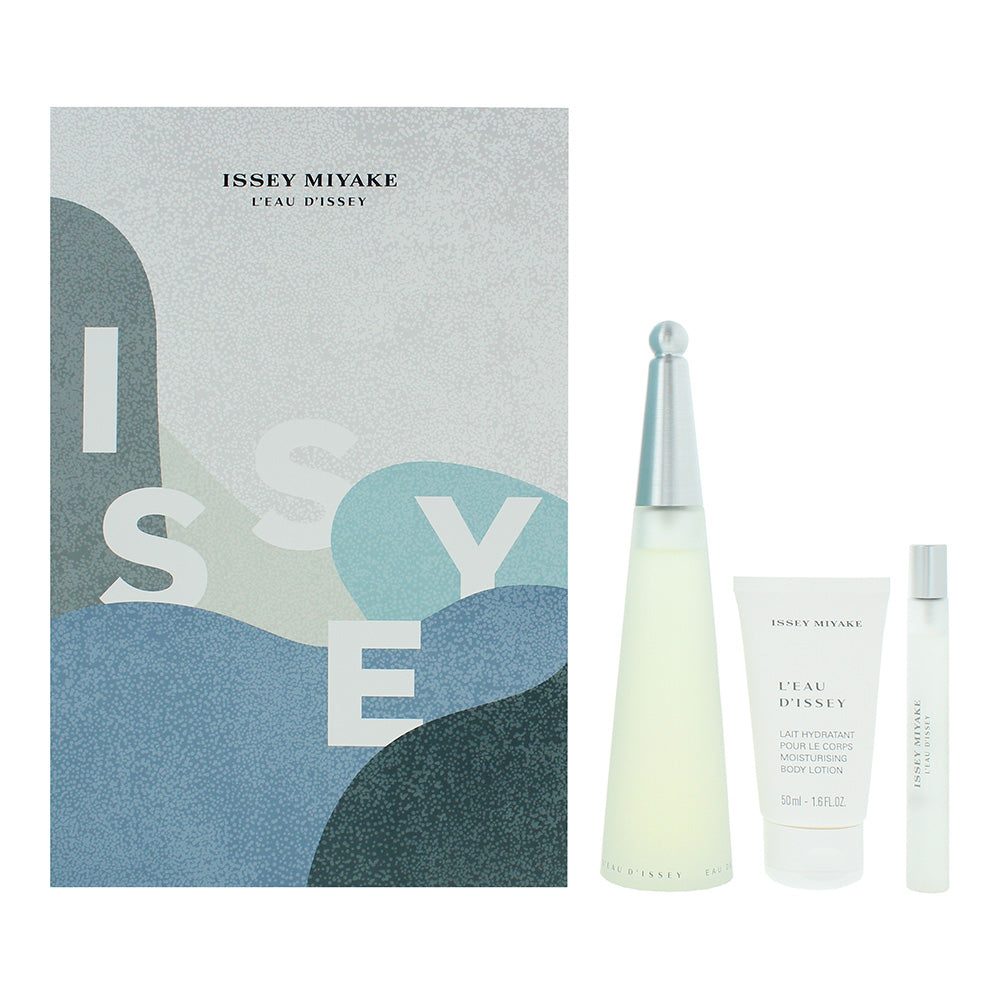 Issey Miyake L'eau D'issey 3 Piece Gift Set: Eau de Toilette 100ml - Eau de Toilette 10ml - Body Lotion 50ml