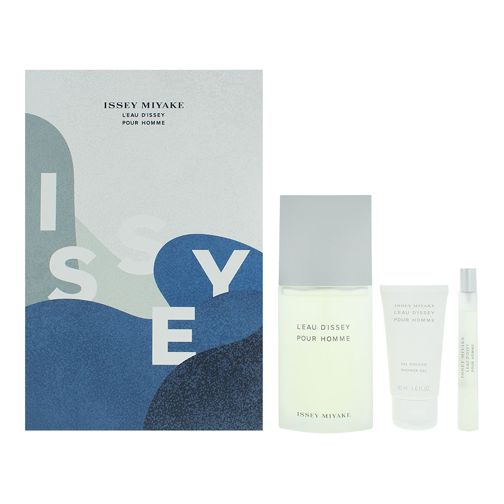 Issey Miyake L'eau D'issey Pour Homme 3 Piece Gift Set: Eau de Toilette 125ml - Eau de Toilette 10ml - Shower Gel 50ml