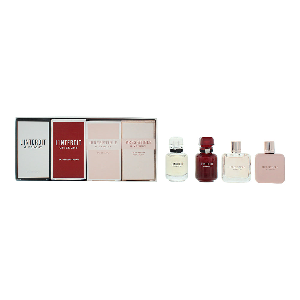 Givenchy 4 Piece Gift Set: L’Interdit Eau de Parfum 10ml - L’Interdit Rouge Eau de Parfum 10ml - Irresistible Eau de Parfum 8ml - Irresistible Rose Ve