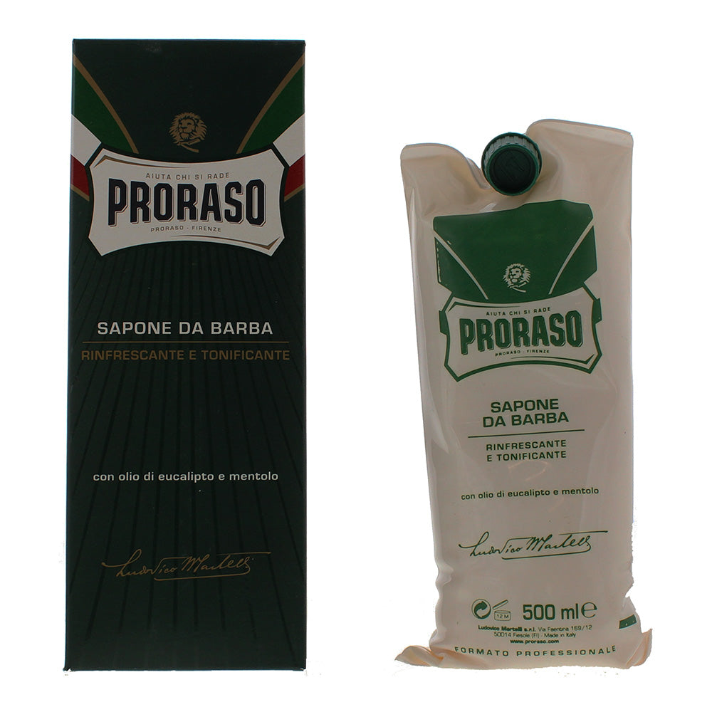 Proraso Shaving Cream Refreshing and Toning with Eaucalyptus Oil  and Menthol 500ml