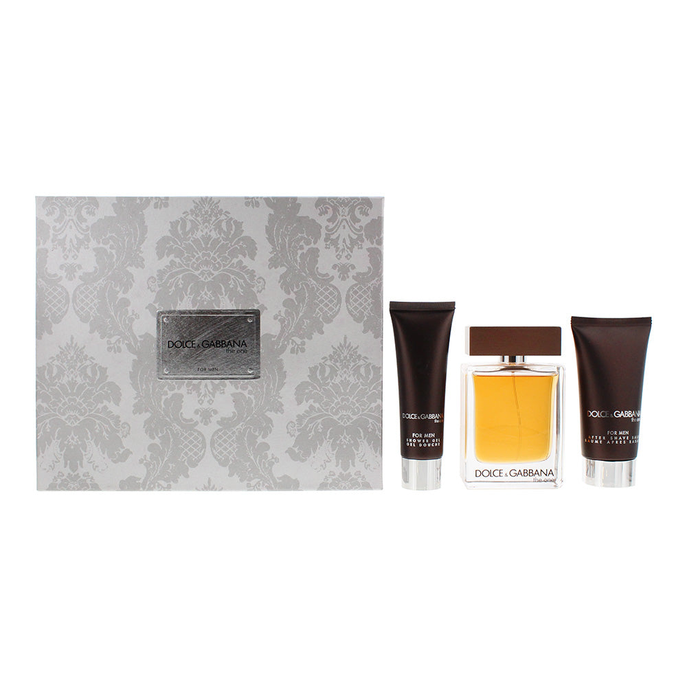 Dolce & Gabbana The One For Men 3 Piece Gift Set: Eau de Toilette 100ml - Shower Gel 50ml - Aftershave Balm 75ml