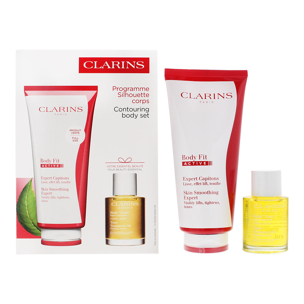 Clarins Body Fit 2 Piece Gift Set: Body Fit Active Cream 200ml - Tonic Treatment Oil 30ml