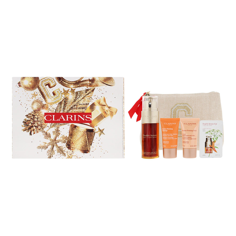 Clarins Double Serum 3 Piece Gift Set: Double Serum 50ml - Day Cream 15ml - Night  Cream 15ml