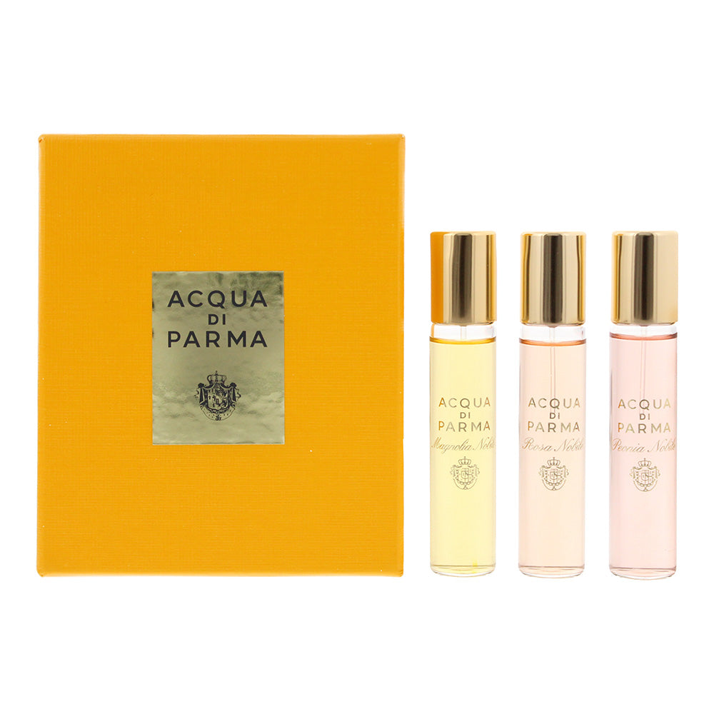 Acqua Di Parma Le Nobili 3 Piece Gift Set: Rosa Nobili Eau De Parfum 12ml - Magnolia Nobili Eau De Parfum 12ml - Peonia Nobili Eau De Parfum 12ml