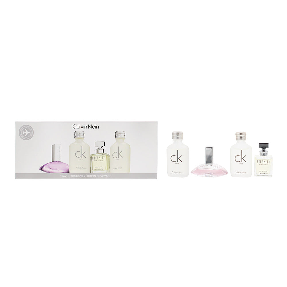 Calvin Klein 4 Piece Gift Set:  Ck One Eau De Toilette 2x10ml - Eternity Eau De Parfum 5ml - Euphoria Eau De Parfum 4ml